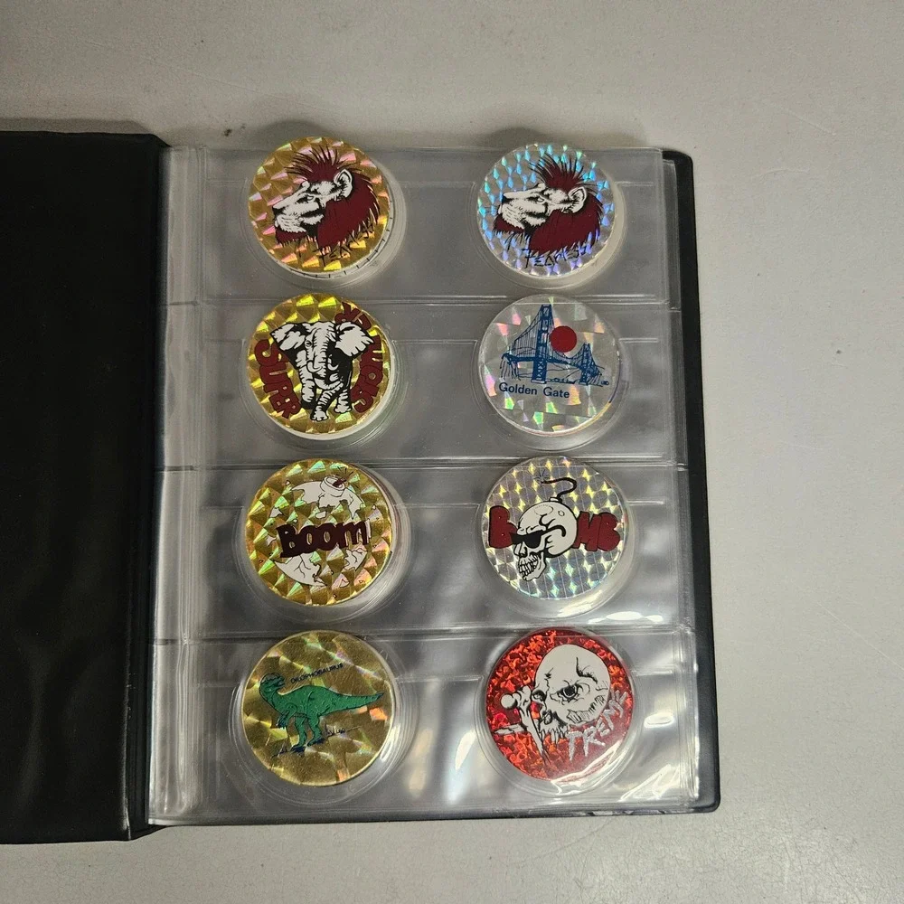 Vintage 90s Pogs Milkcap Collection Hawaii Lot Binders Slammers Disney NASA Trov